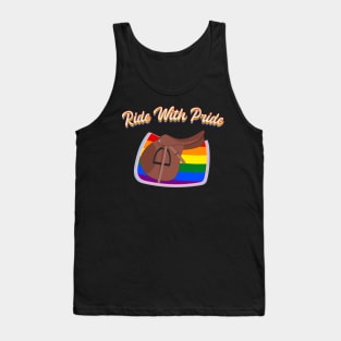 Ride With Pride - LGBTQ+ English Saddle and Rainbow Saddle Pad Tank Top